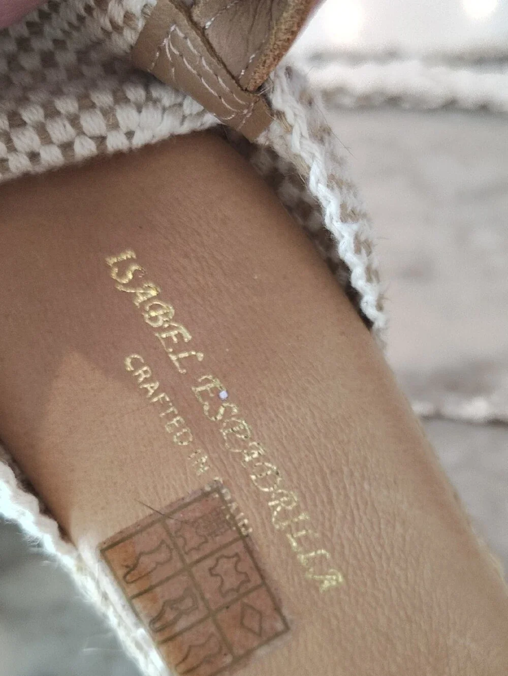 Navy Crisscross Beachy Coastal Espadrille Wedge Sandals with Tan Ankle Strap
